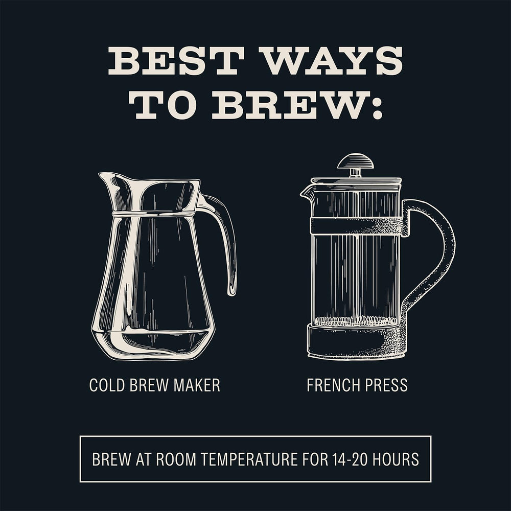 Bizzy Cold Brew medium roast with caramel and hazelnut notes for depth.