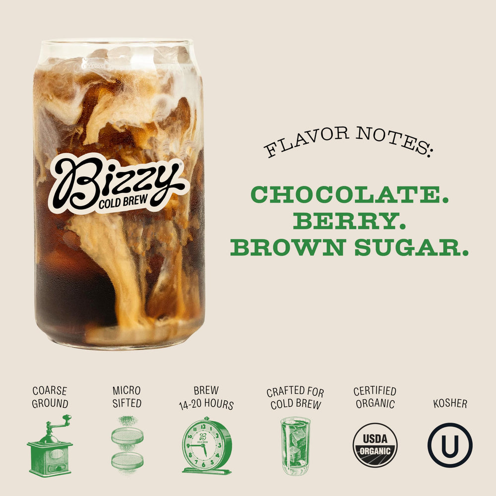 Bizzy Espresso Blend in a medium-dark roast with chocolate and berry notes