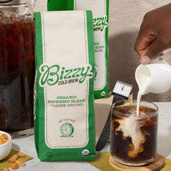 Bizzy Espresso Blend medium-dark roast aroma delivering rich chocolate and berry notes