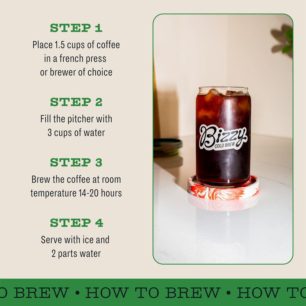 Bizzy medium-dark roast coffee beans highlighting chocolate, berry, and brown sugar flavors