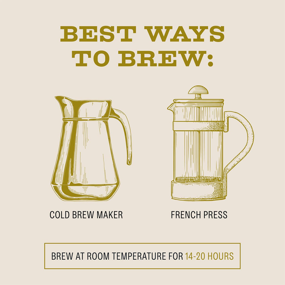 Bizzy Organic Cold Brew 100-percent Arabica origin for premium flavor.