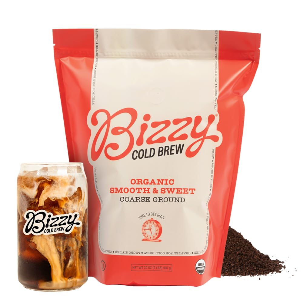 Bizzy Organic Cold Brew coarse-ground bag for easy, smooth cold brew at home