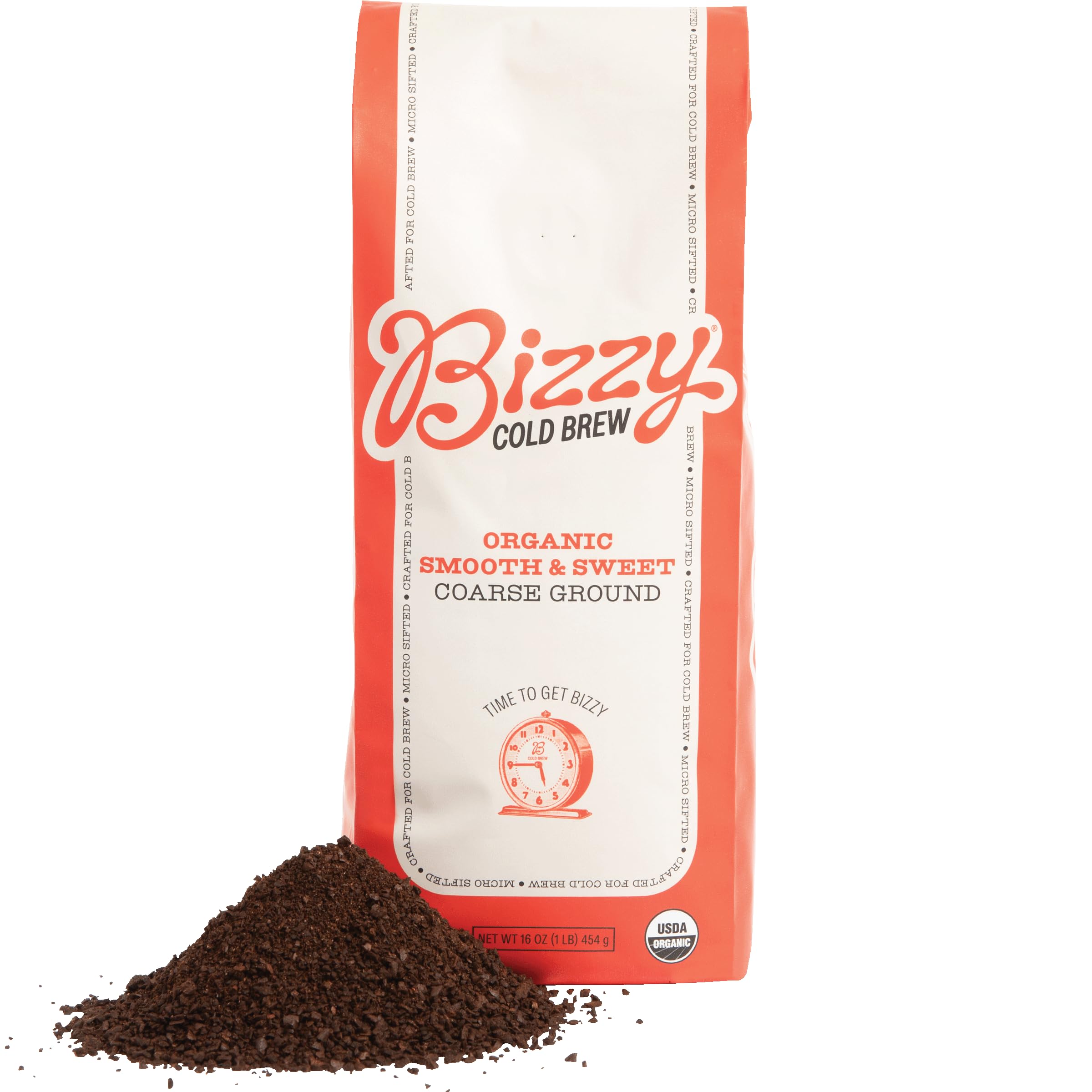 Bizzy Organic Cold Brew 1 lb packaging for home brewing.