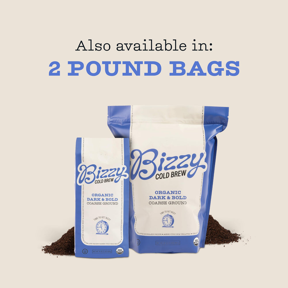 Bizzy Organic Cold Brew sediment-free grounds during brewing