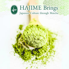 Steaming latte poured from HAJIME mix showing cafe‑style texture and creaminess.
