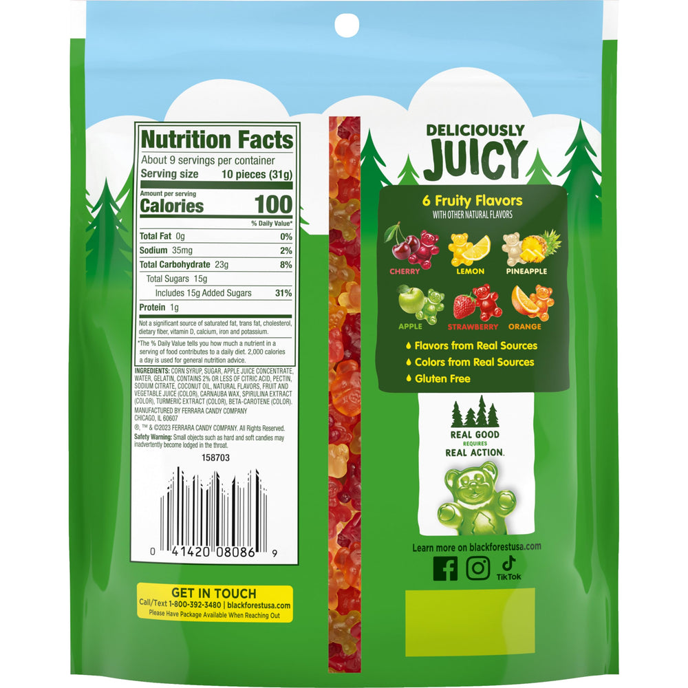 Black Forest gummy bears on-the-go pack; convenient snack.