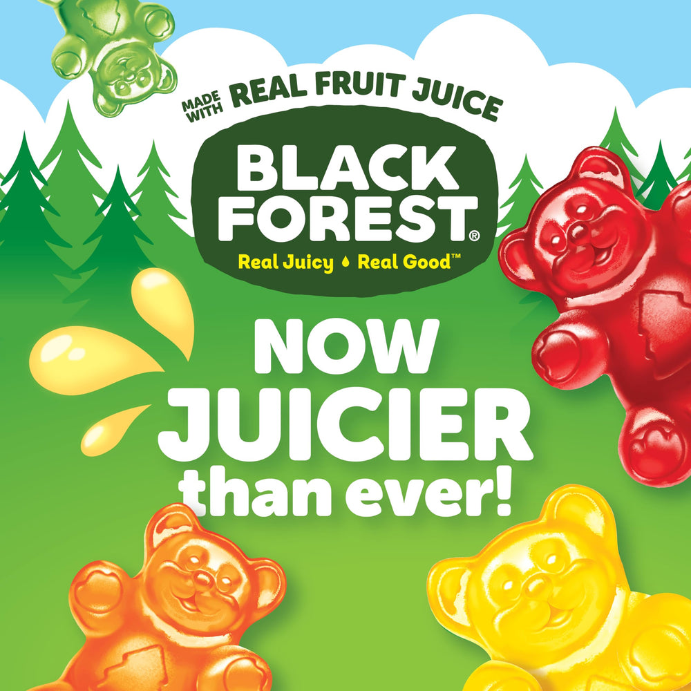Black Forest Gummy Bears pineapple flavor display with tropical notes.