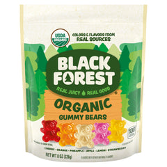 Black Forest Organic Gummy Bears box front, ideal for on-the-go snacking