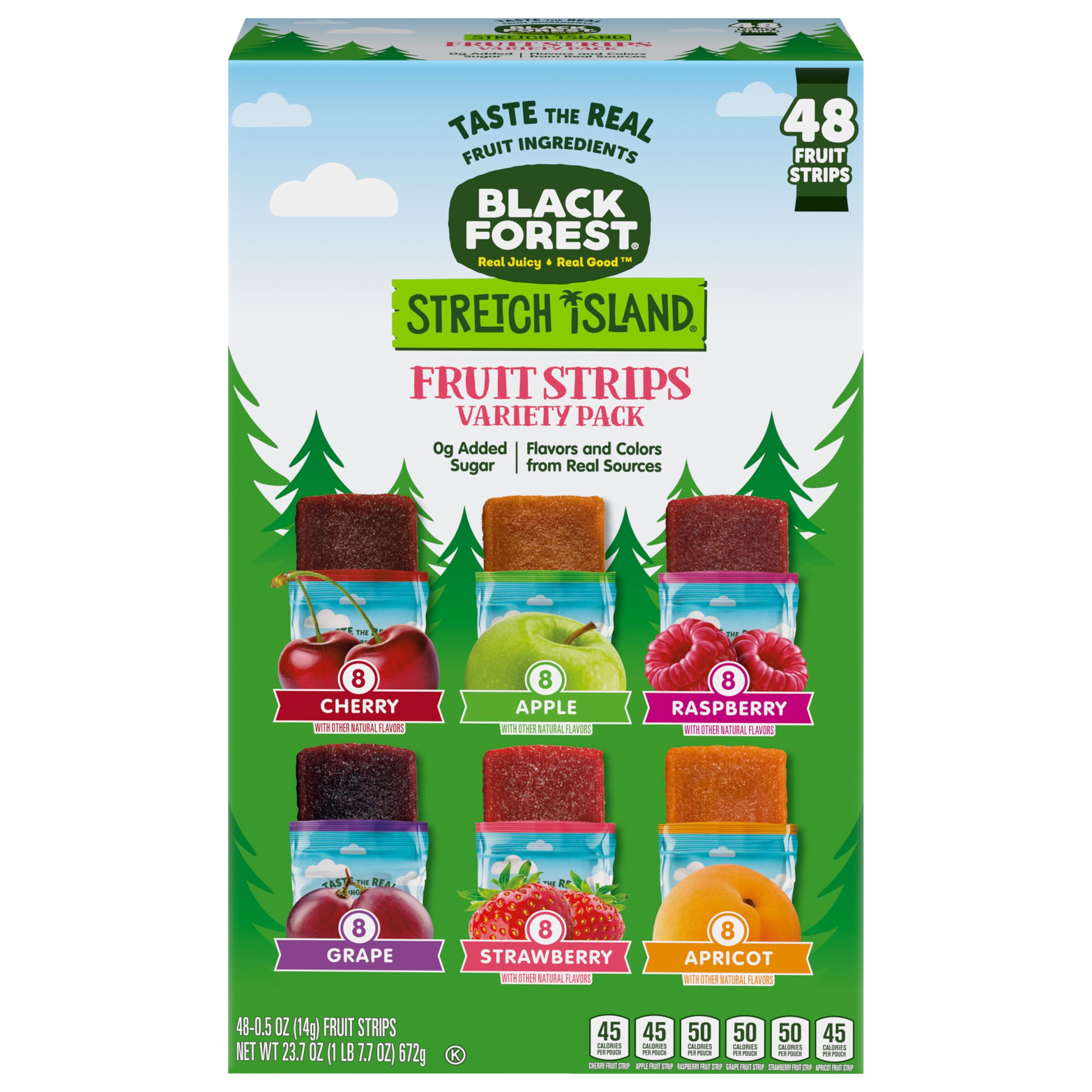 Black Forest Stretch Island 48-count box, variety pack for pantry.