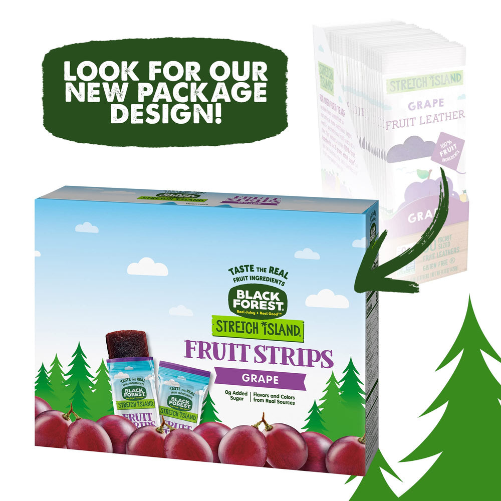On-the-go snack: Black Forest Stretch Island grape fruit strip during travel