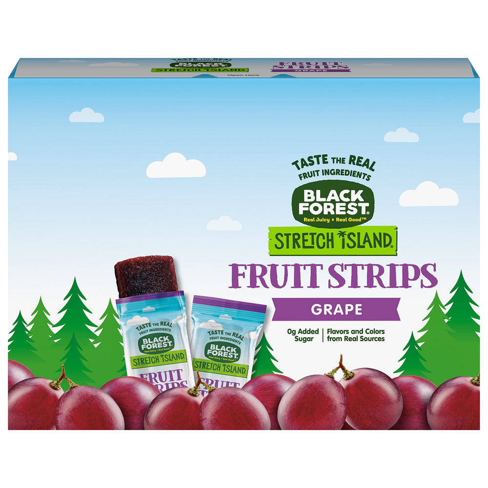Black Forest Stretch Island grape strips pack ready for pantry grab-and-go snacking