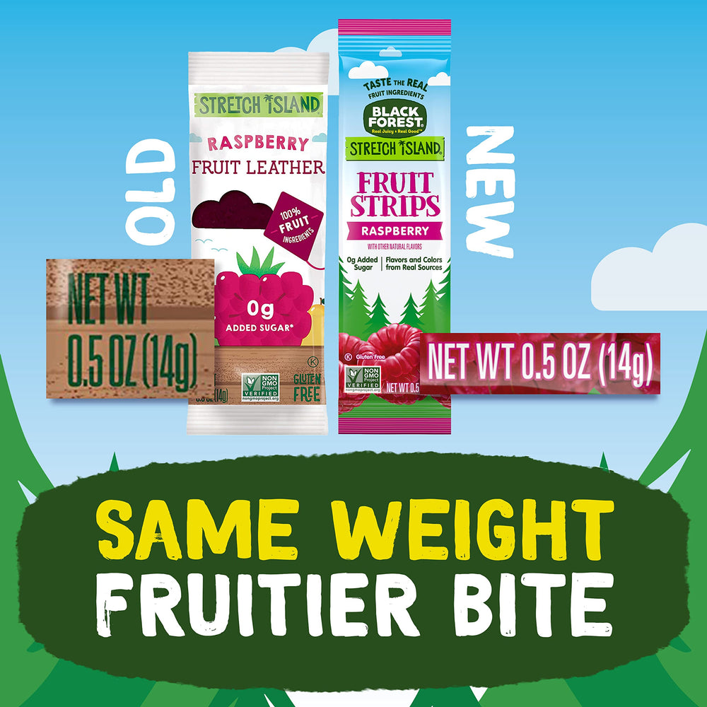 Black Forest Stretch Island packaging shows Kosher and gluten-free marks.