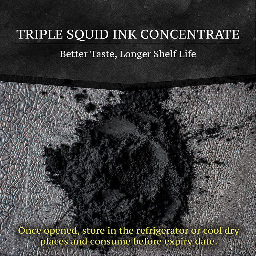 Pouring Black Hut squid ink powder for precise color control