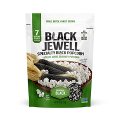 Black Jewell Original Black kernels pack, 28 oz, ready for popping at home, creates flavorful snacking.
