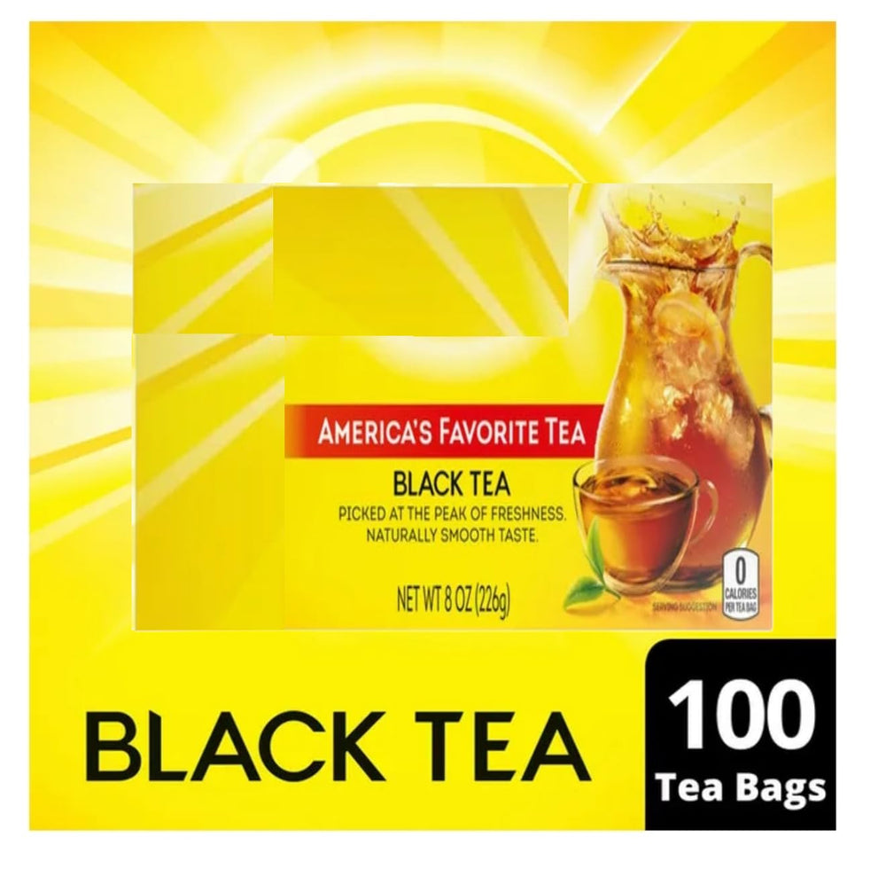 Black Tea Bags individually wrapped 100-count packaging preserves freshness for on-the-go use.