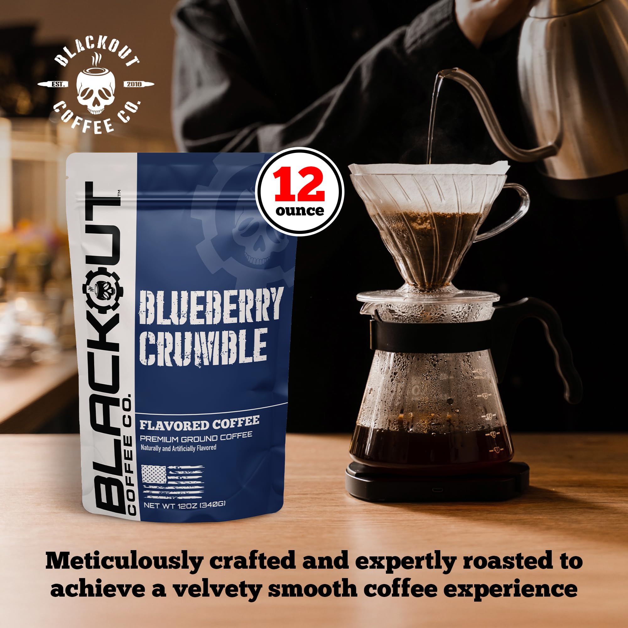 Blackout Coffee Co. Blueberry Crumble aroma closeup with inviting notes