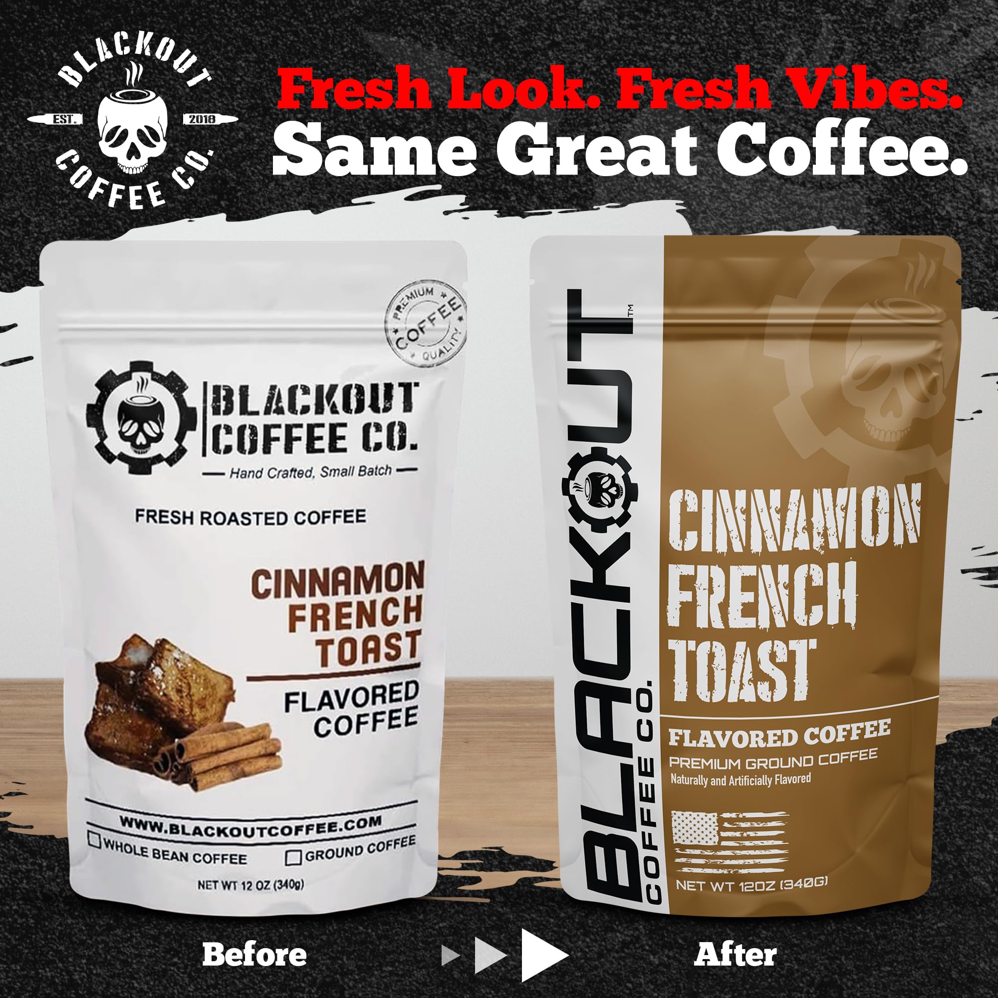 Steeped cup of Blackout Coffee Cinnamon French Toast showing smooth flavor balance