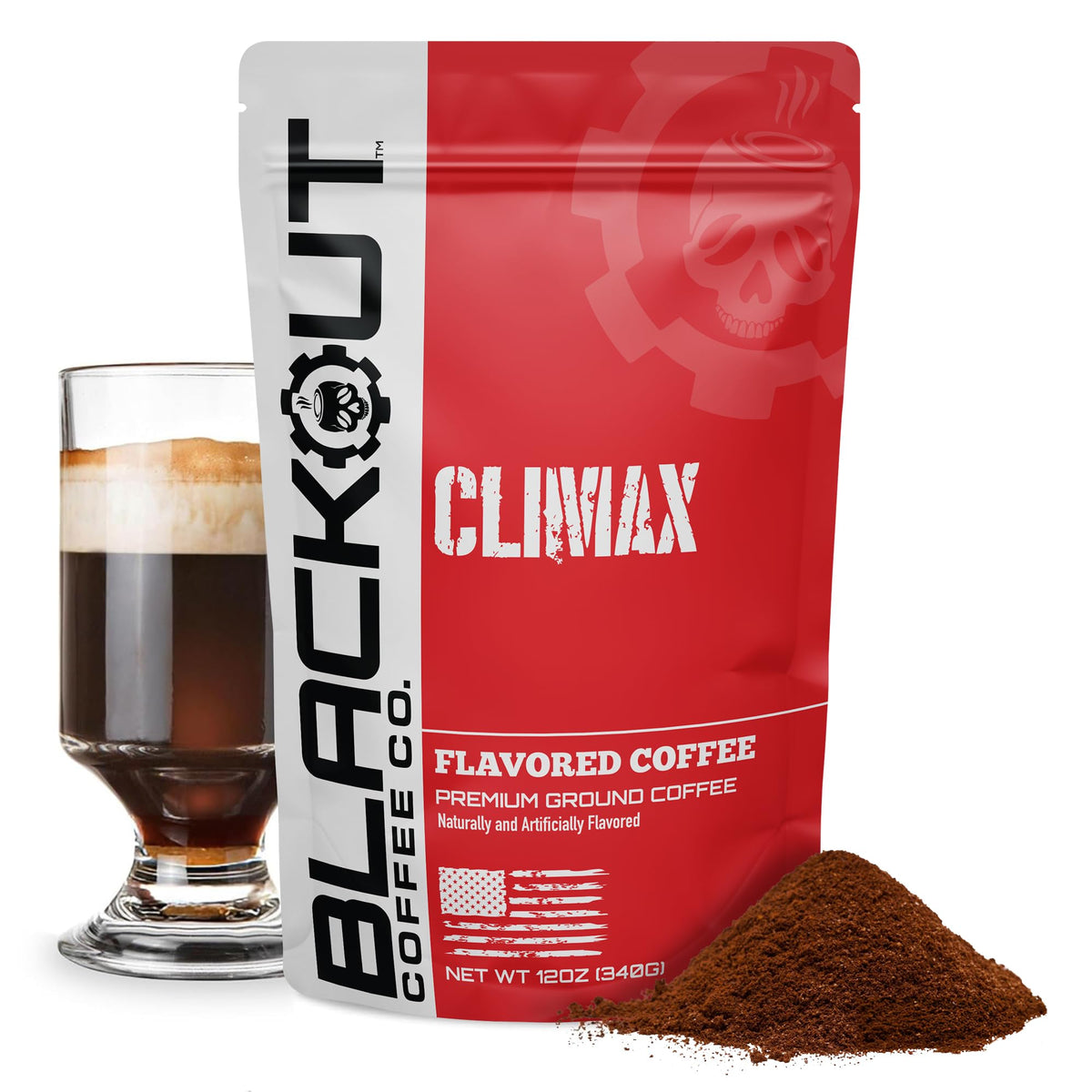 Blackout Coffee Co Climax Amaretto bag highlights bold aroma for quick morning brew