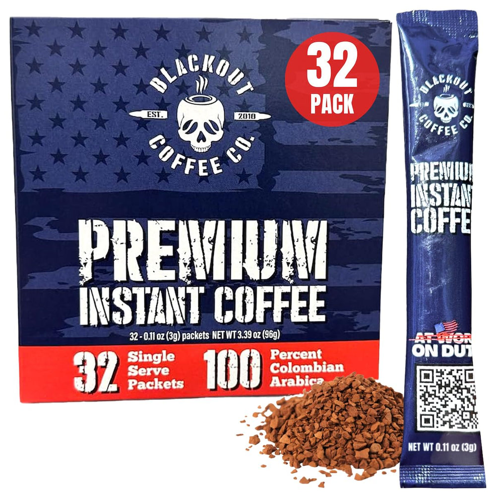 Blackout Coffee Colombia Arabica instant packets for quick, bold mornings