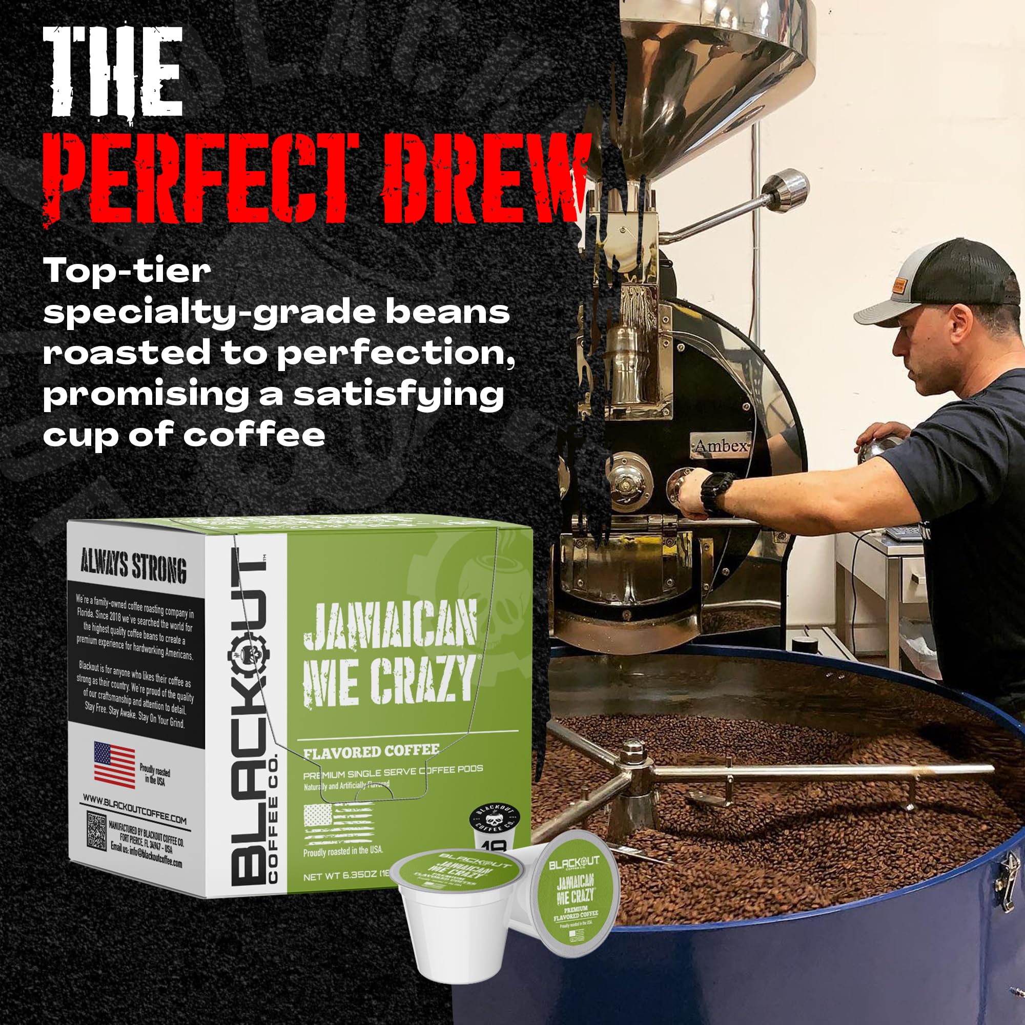 Blackout Coffee Co. Jamaican Me Crazy flavor profile with caramel-vanilla notes