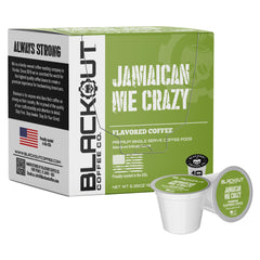 Blackout Coffee Co. Jamaican Me Crazy pods closeup with caramel vanilla notes for a smooth morning brew