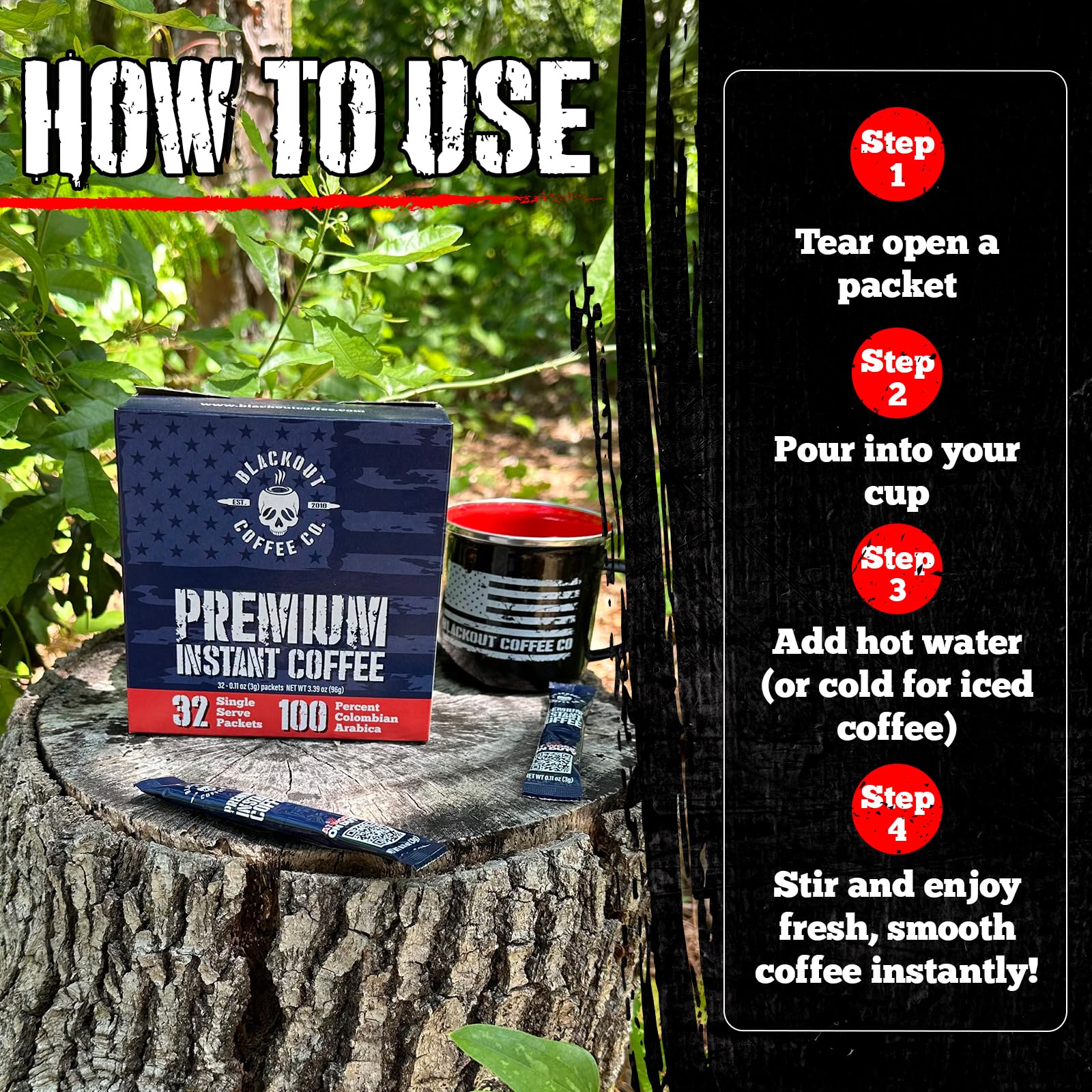 Blackout Coffee on-the-go morning routine with bold aroma