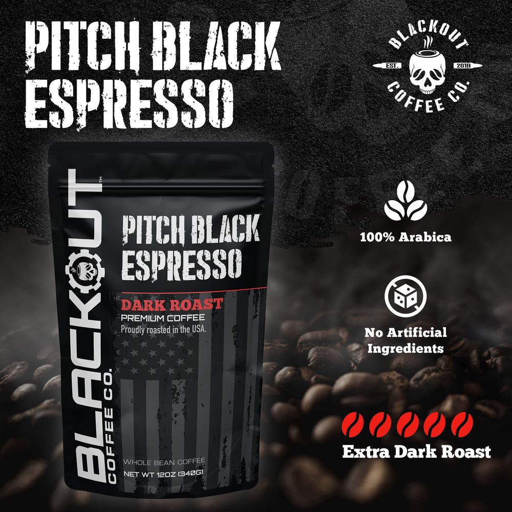 Blackout Coffee Pitch Black Espresso grind ready for your grinder and moka pot mornings.