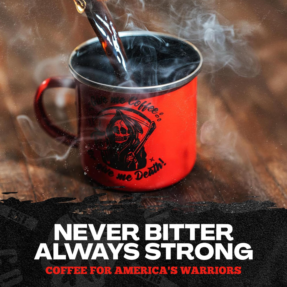 Blackout Coffee Pitch Black Espresso roast reveals deep crema and aroma.