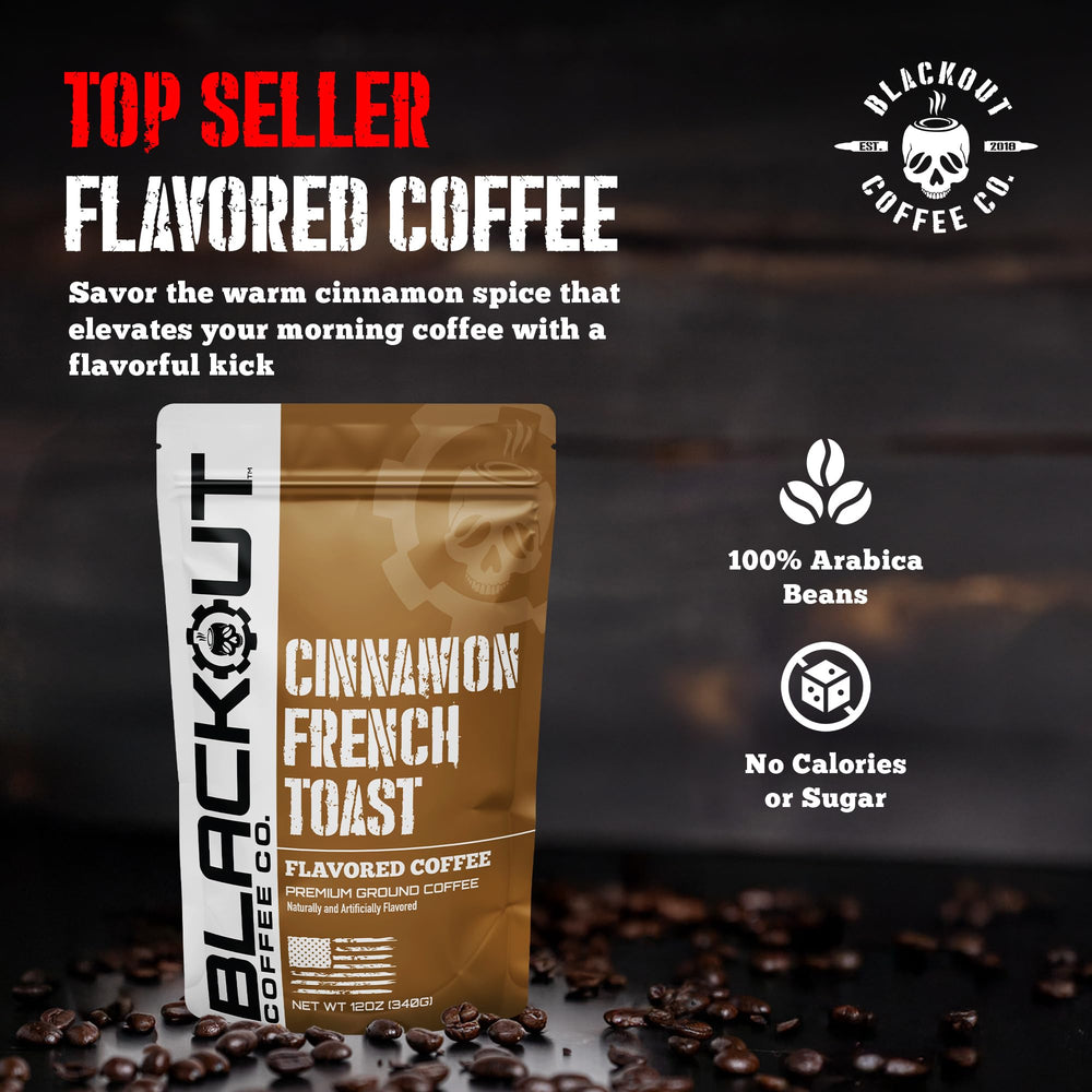 Blackout Coffee roasted in America label highlighting fresh, American-made beans