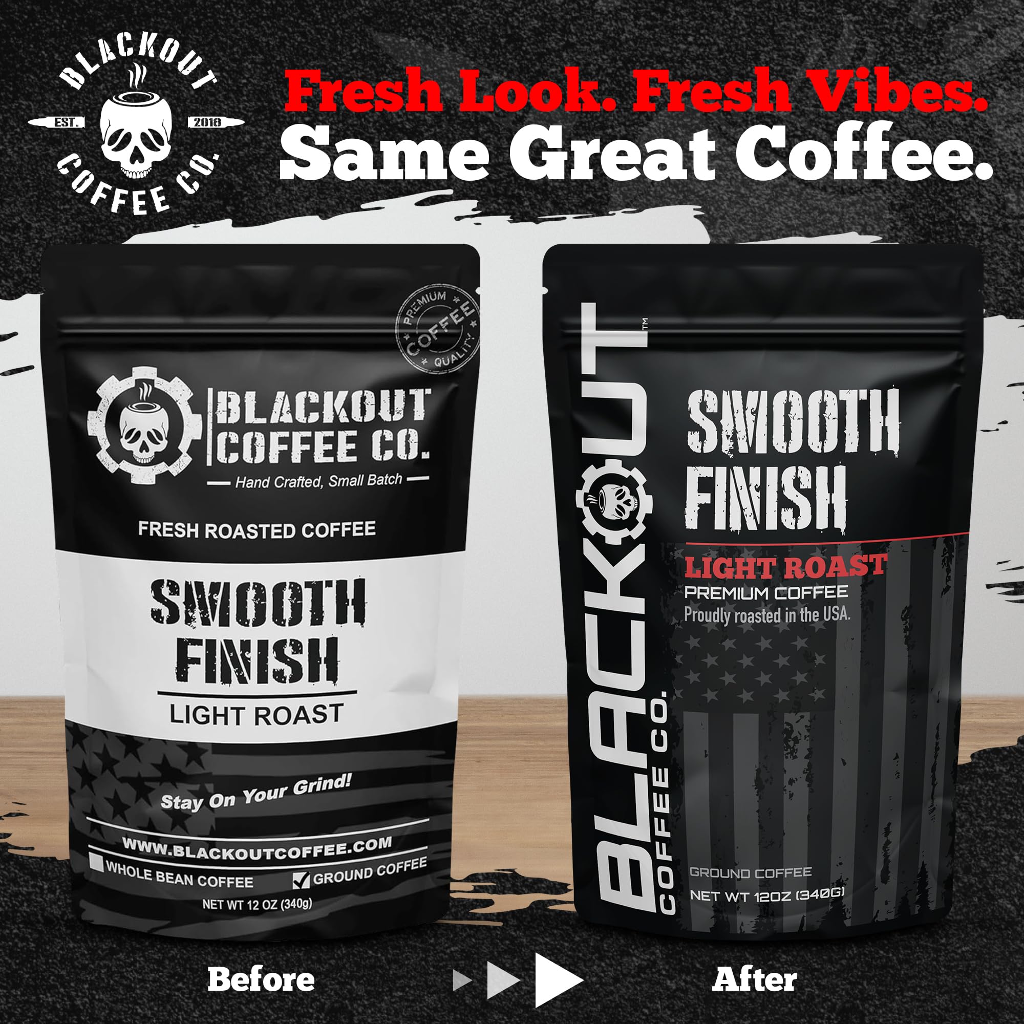 Steam rising from Blackout Coffee Co. Smooth Finish aroma