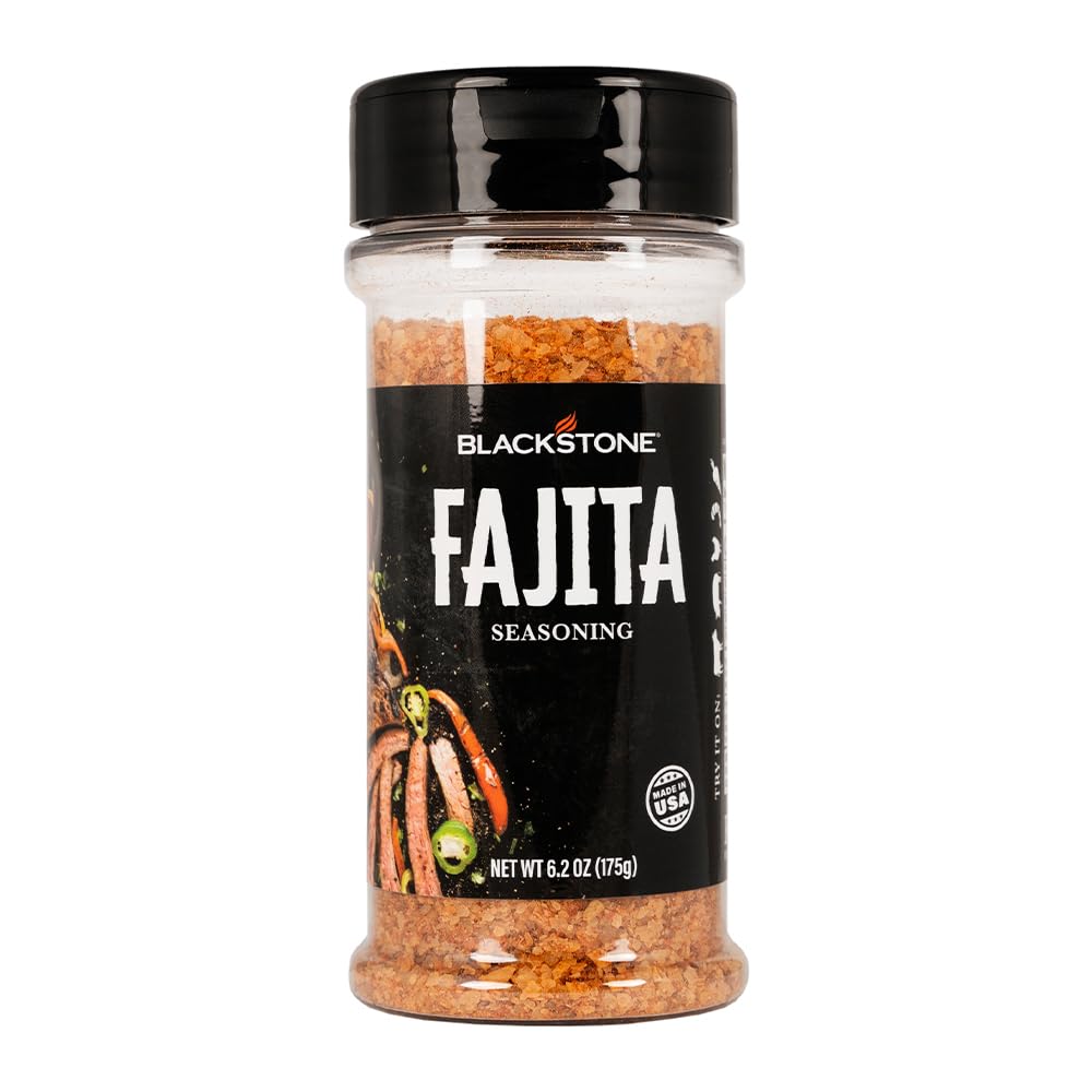BLACKSTONE 4230 fajita powder bottle ready to flavor beef and veggies