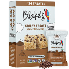 Blake’s Seed Based Crispy Treats Chocolate Chip bar wrapped for lunchbox snacking.