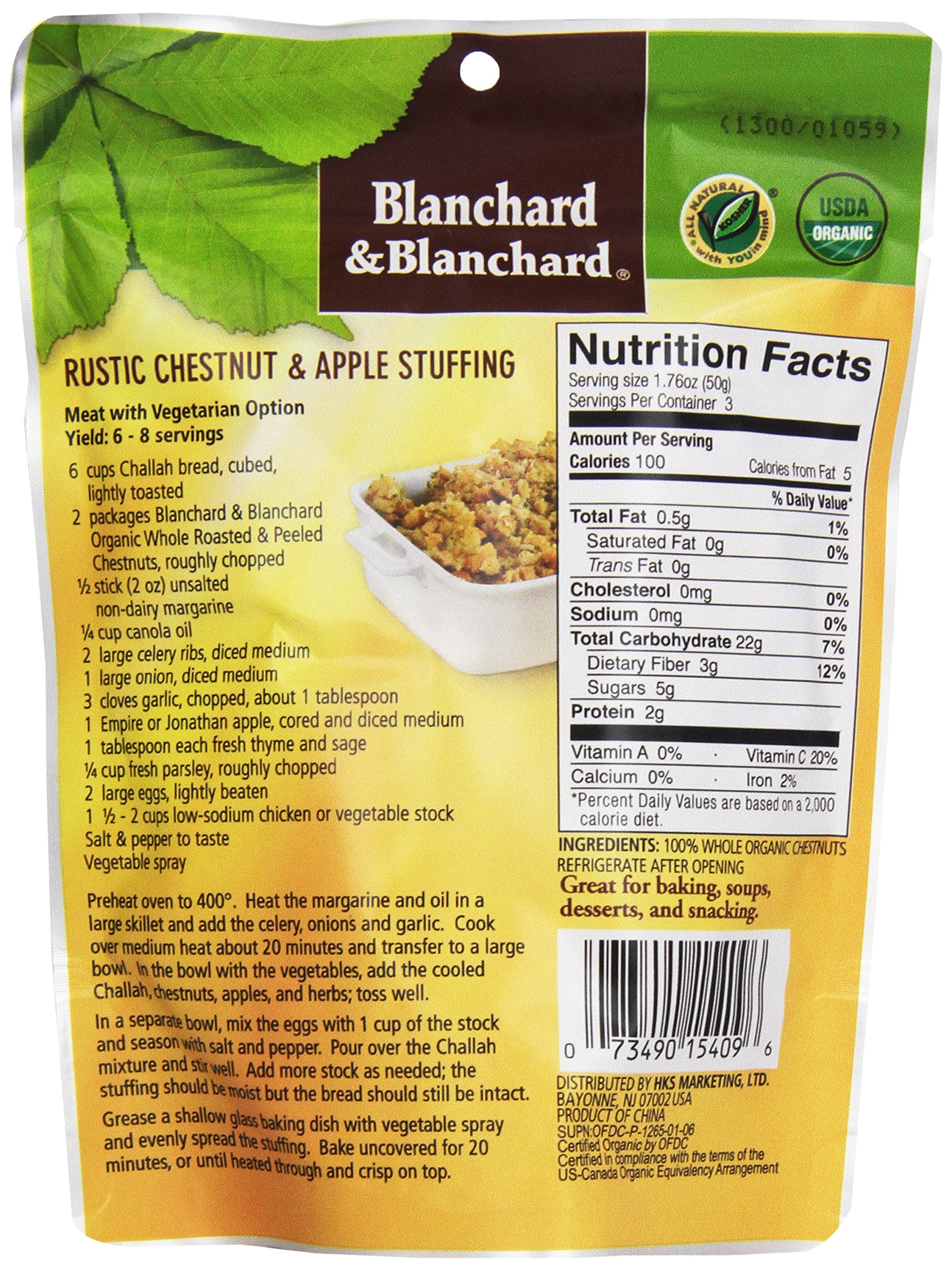 Blanchard & Blanchard chestnuts roasted and peeled close-up, premium texture.
