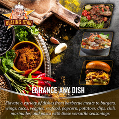 Blazing Star BBQ Reaper Rub ribs plate—sticky, flavorful bark.