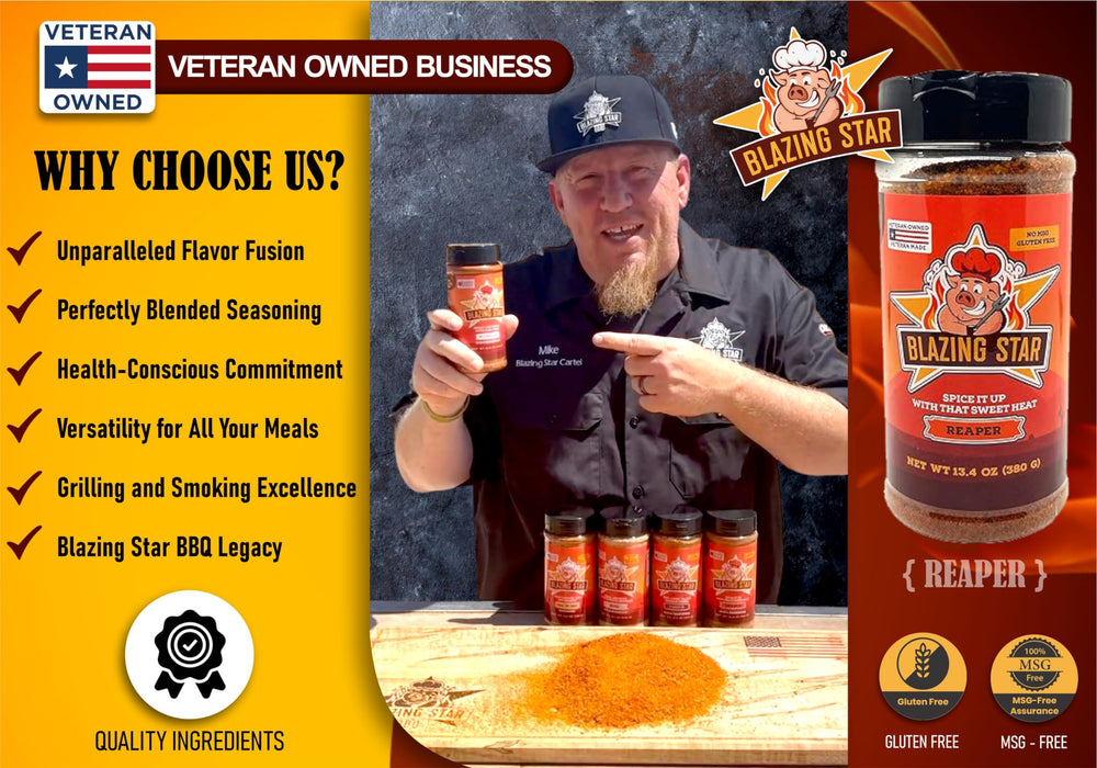 Blazing Star BBQ Reaper Rub wings grill—tangy kick for chicken bites.