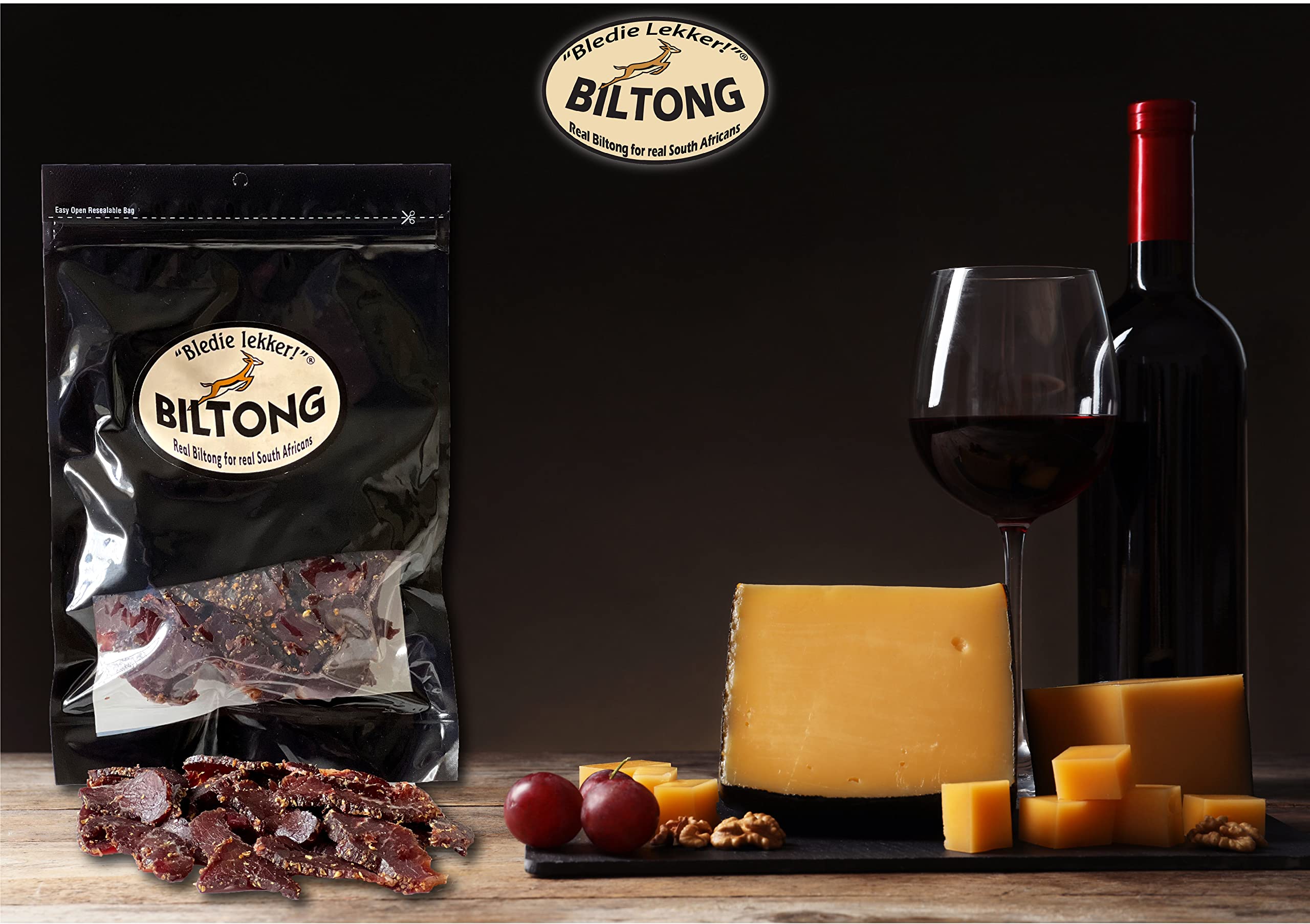 Shelf-ready packaging for Bledie Lekker Biltong sliced boosts retail appeal.