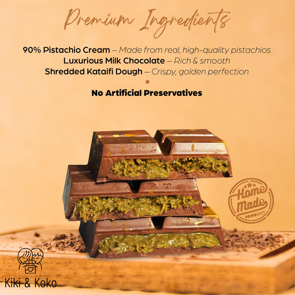 Bleib Gesund Dubai Chocolate Pistachio Bar kataifi crisp texture detail