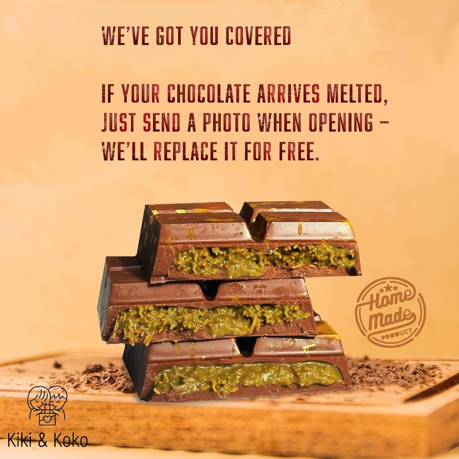 Bleib Gesund Dubai Chocolate Pistachio Bar packaged for safe shipping and gifting