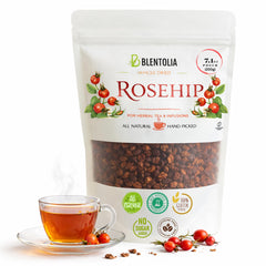 BLENTOLIA Rosehip whole dried packaging showing antioxidant-rich fruit.