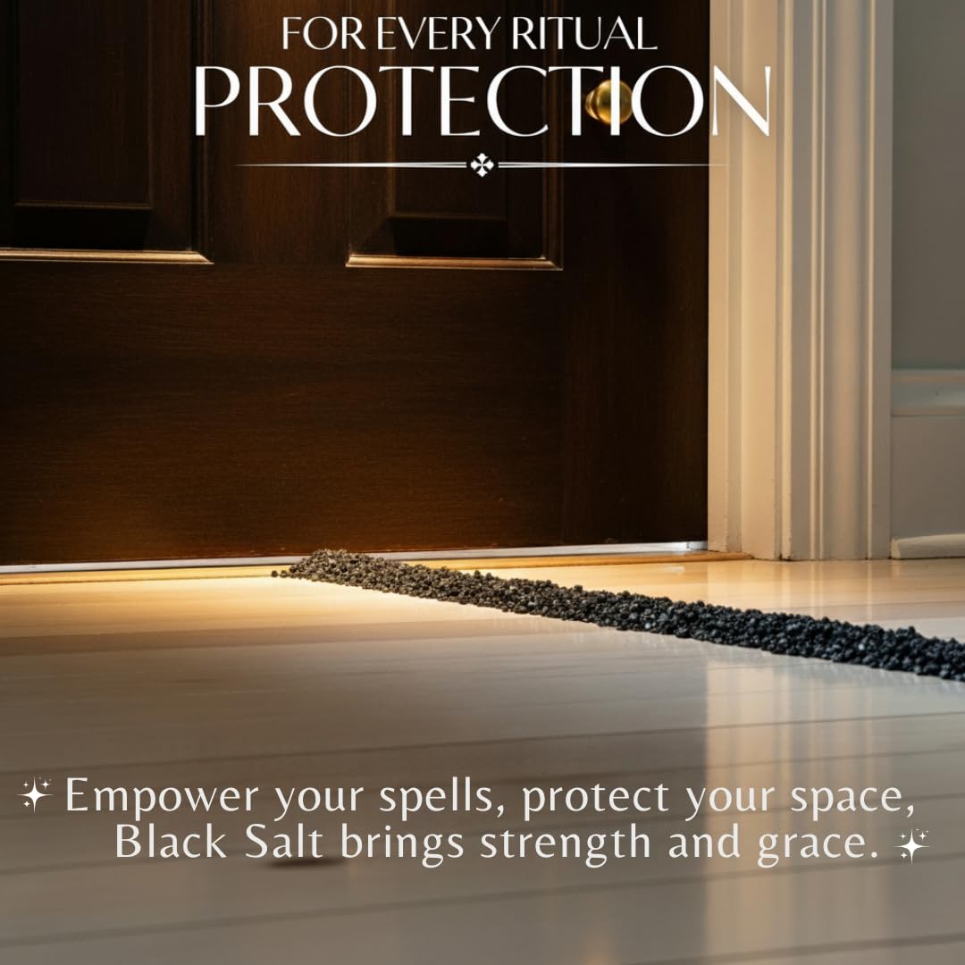 Bless International Black Salt being sprinkled on a ritual circle for warding