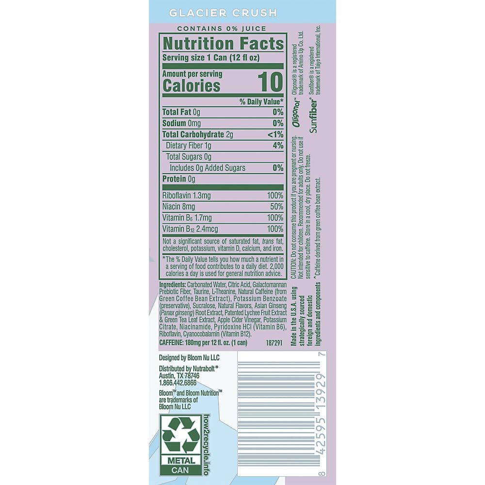 Green coffee bean extract powering Bloom Sparkling Energy