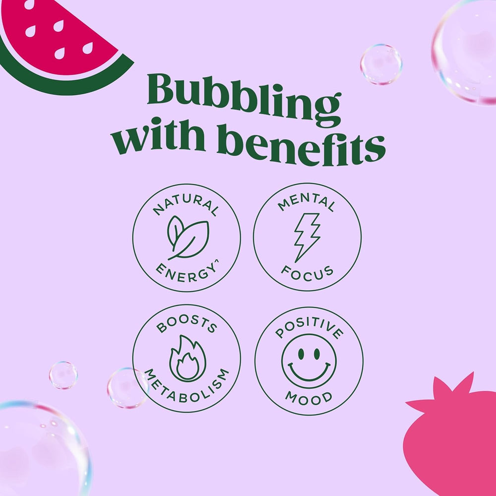 Bloom Nutrition Sparkling Energy 12-pack on fridge shelf ready to enjoy.
