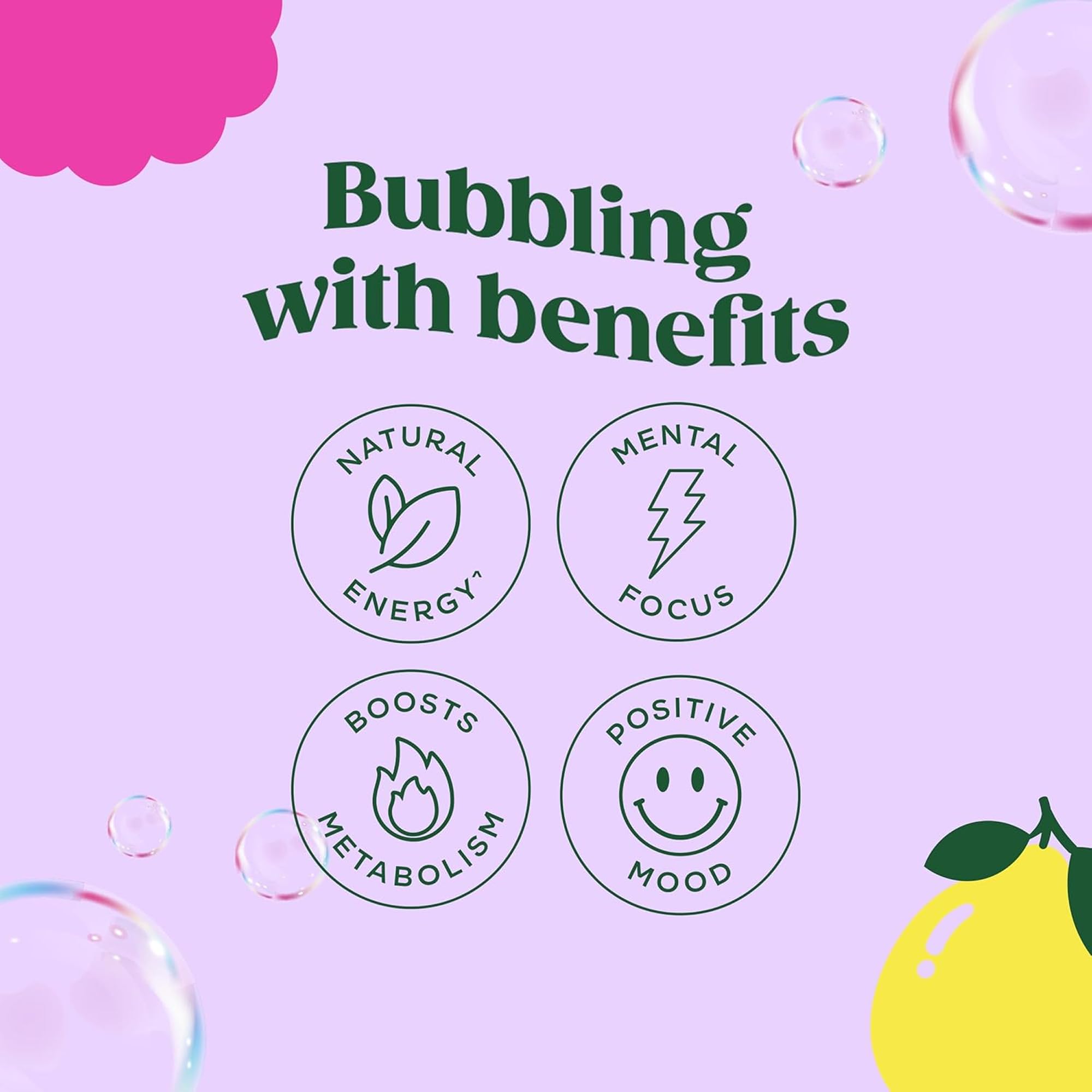Bloom Nutrition Sparkling Energy ingredient panel showing green tea and green coffee bean