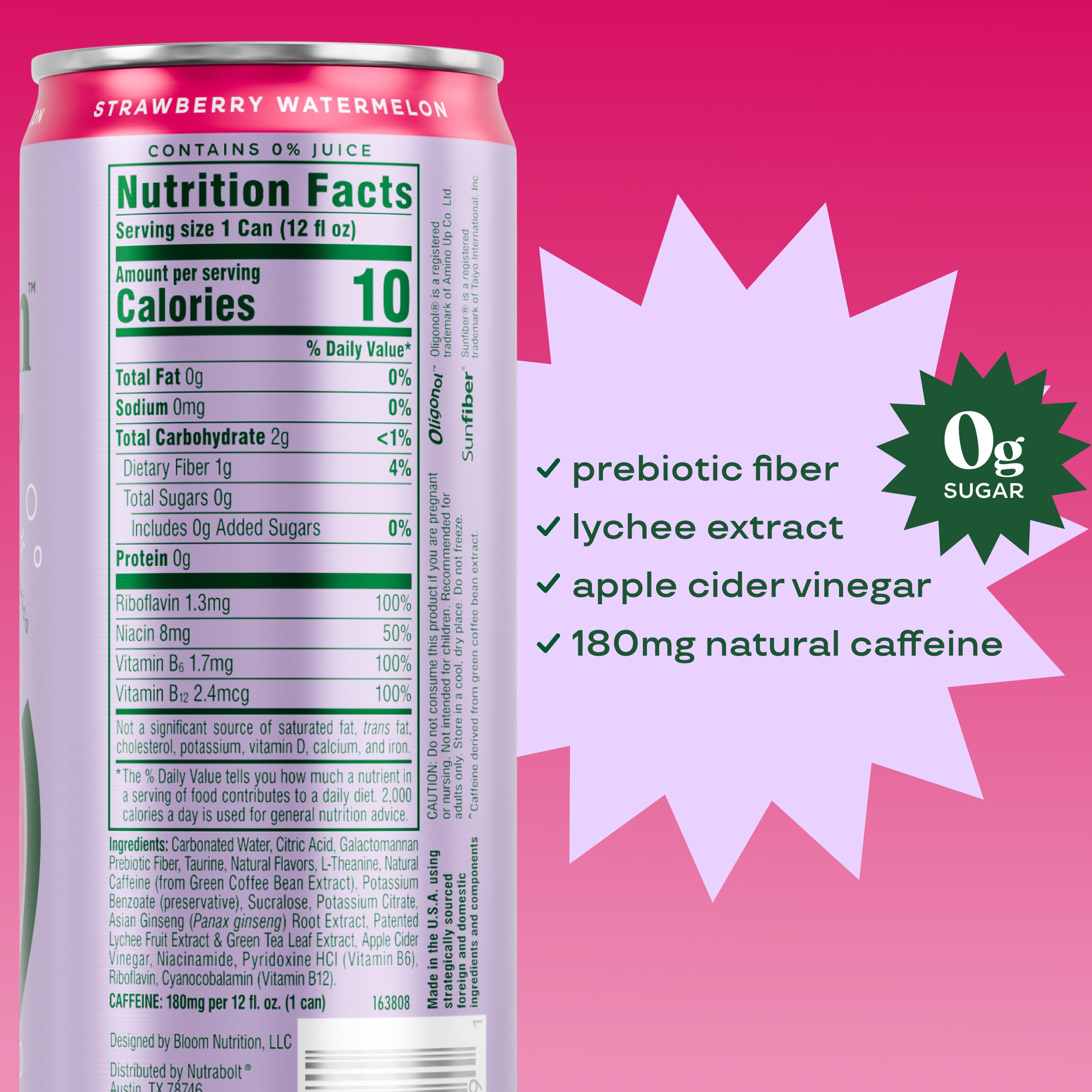Bloom Nutrition Sparkling Energy prebiotics support gut-friendly wellness on the go.