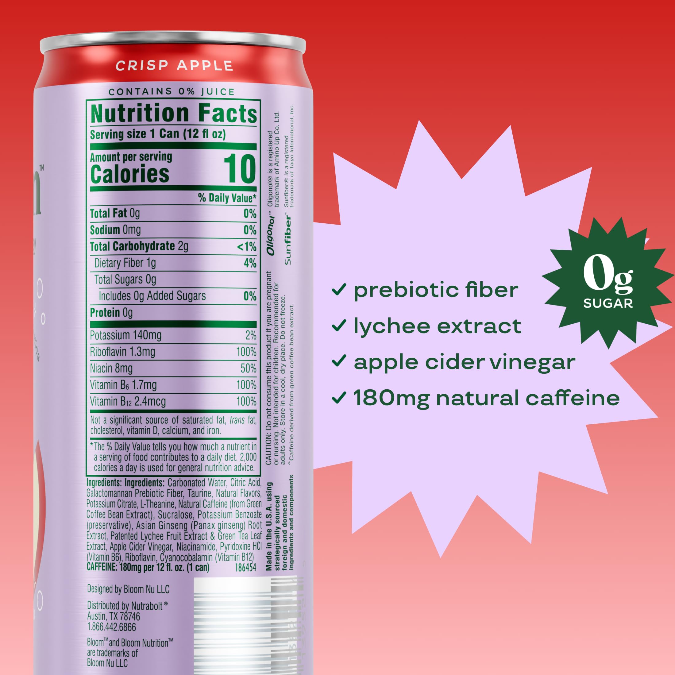 Bloom Nutrition Sparkling Energy with prebiotics supports digestion and energy.