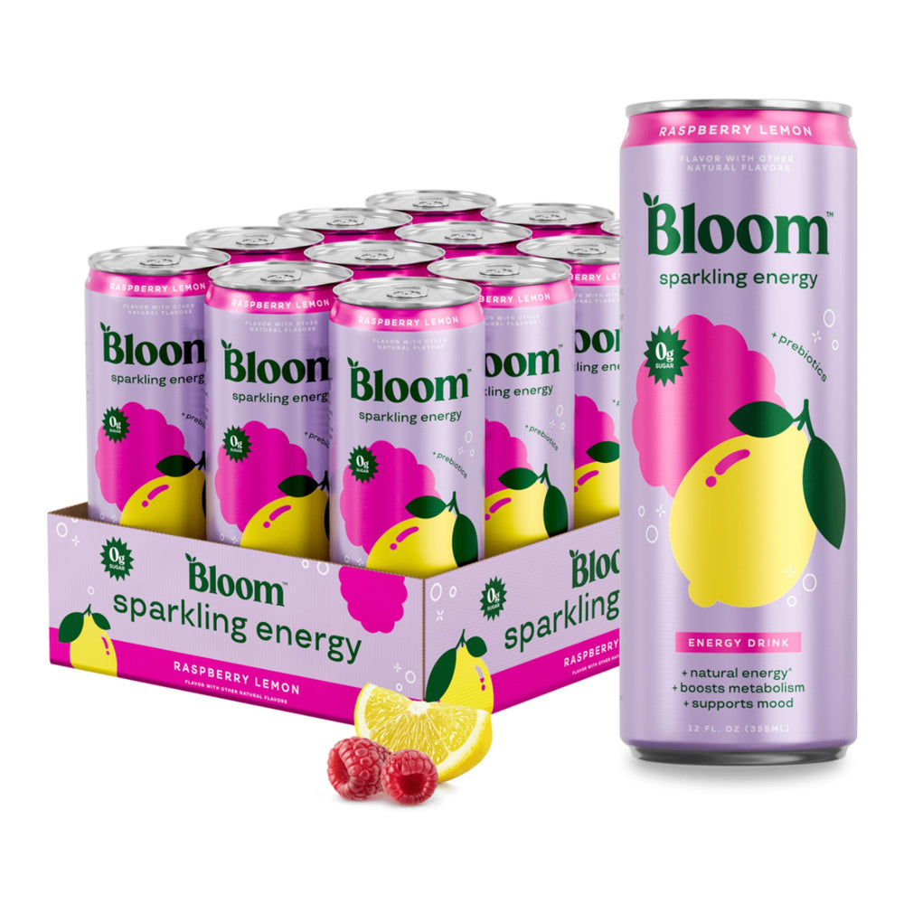 Bloom Nutrition Sparkling Energy Raspberry Lemon can for focused moments