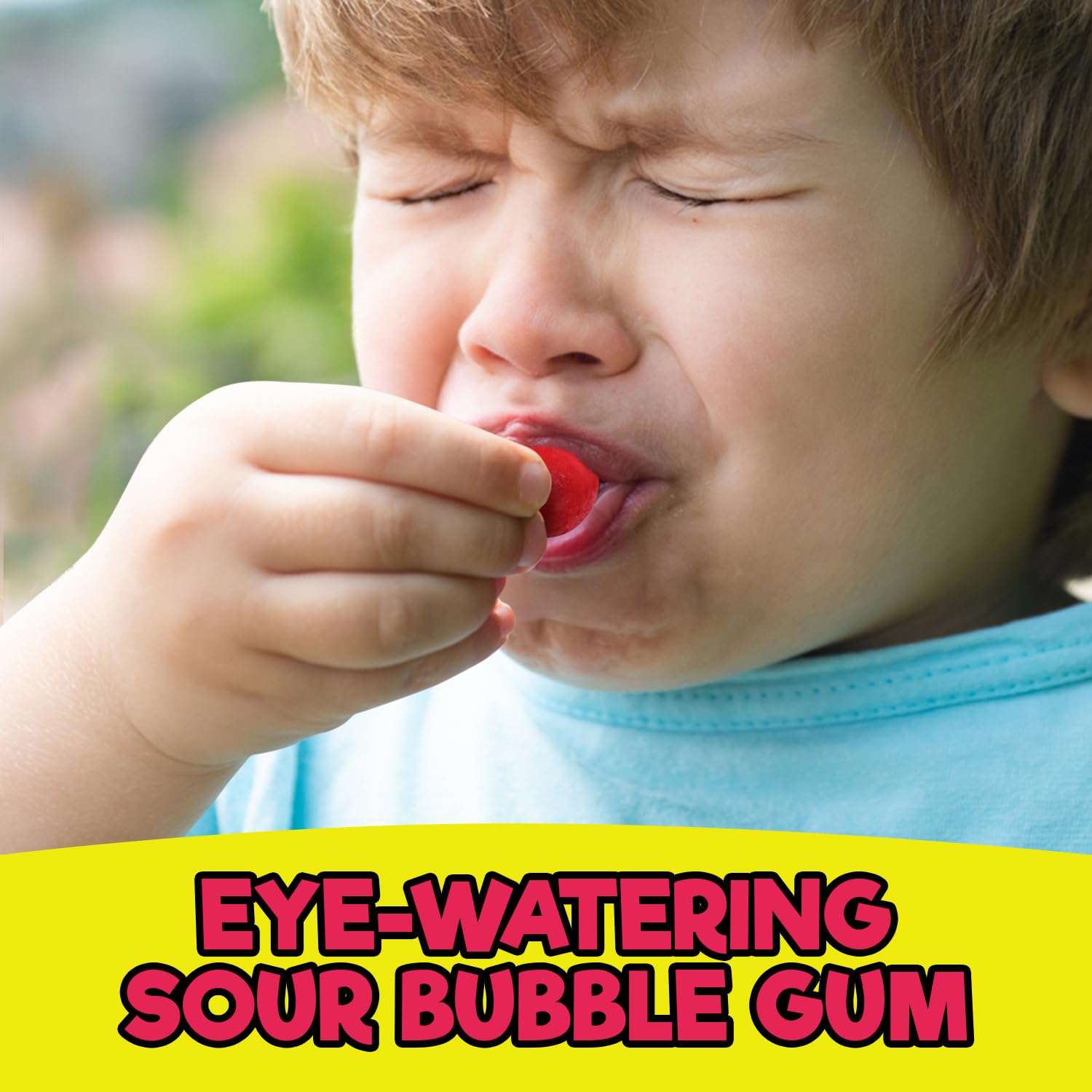 Cherry flavor close-up from Bloom's Cry Baby Extra Sour Bubble Gum.