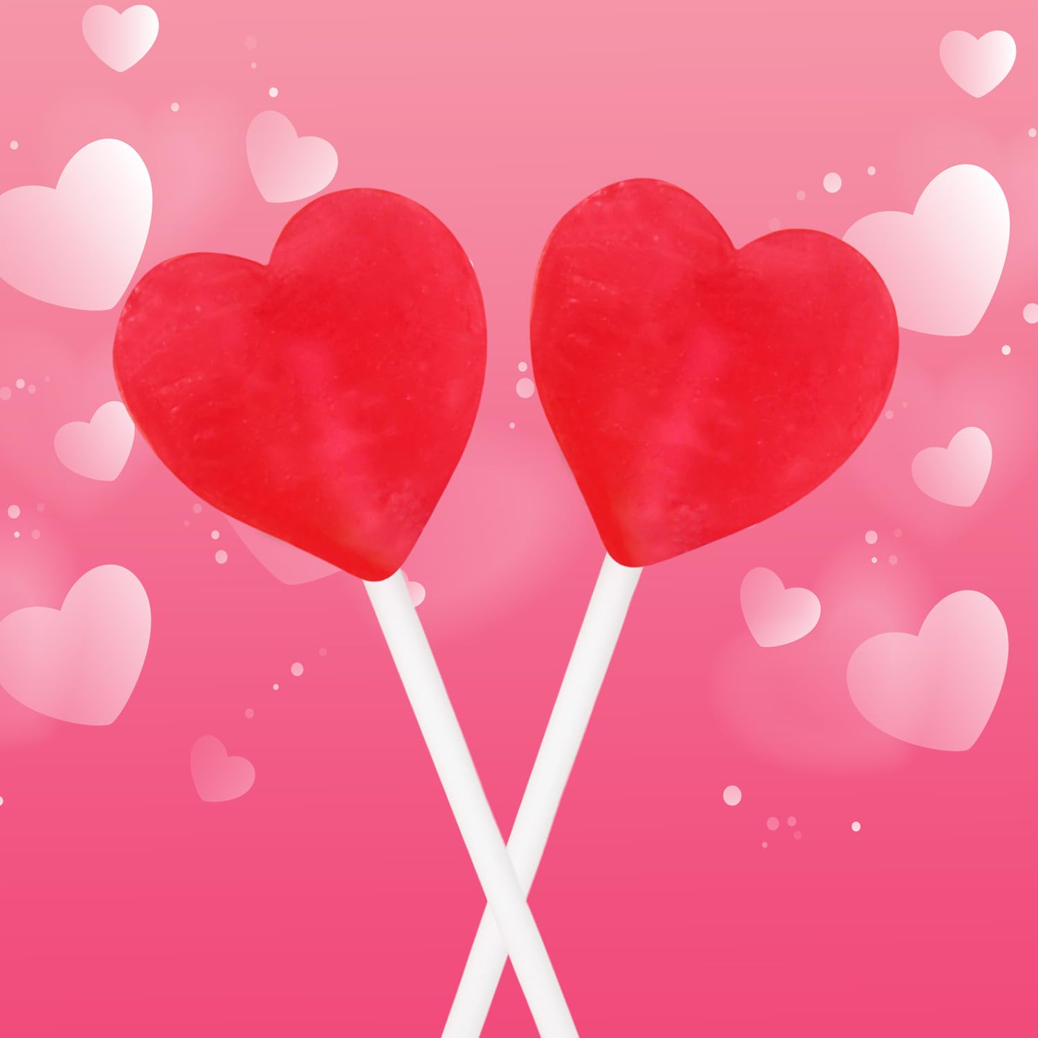 Bloom's Heart Lollipops individually wrapped close view highlights freshness and convenience.