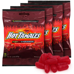 Bloom's Hot Tamales Fierce Cinnamon 4-pack front view, bold snacking opportunity