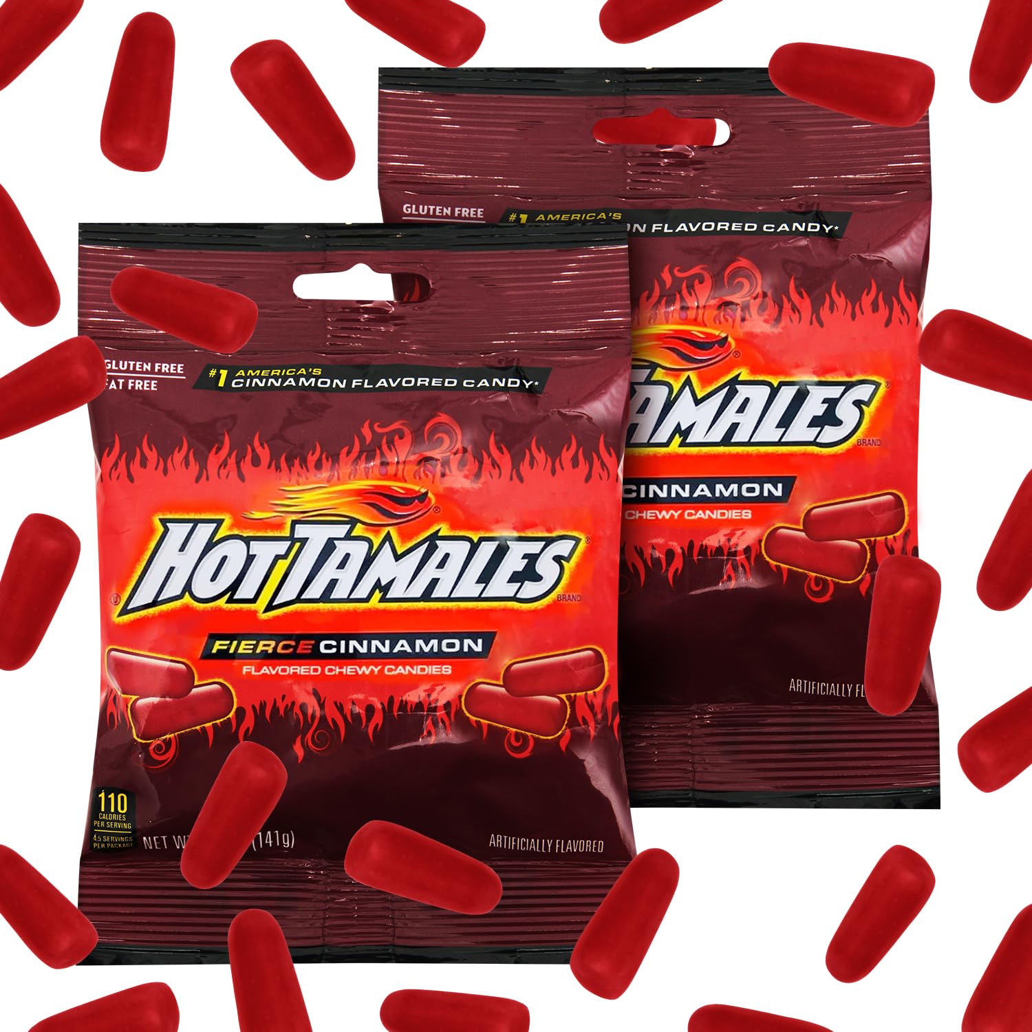 Bloom's Hot Tamales Fierce Cinnamon packaged candy display ready for gifting.